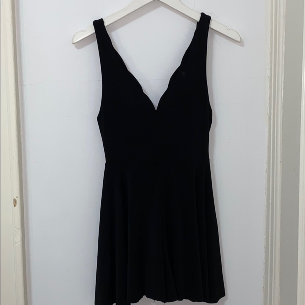 Kimchi Blue brand black scallop trim romper
